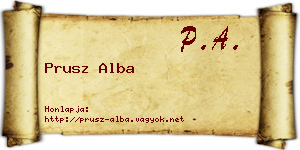 Prusz Alba névjegykártya